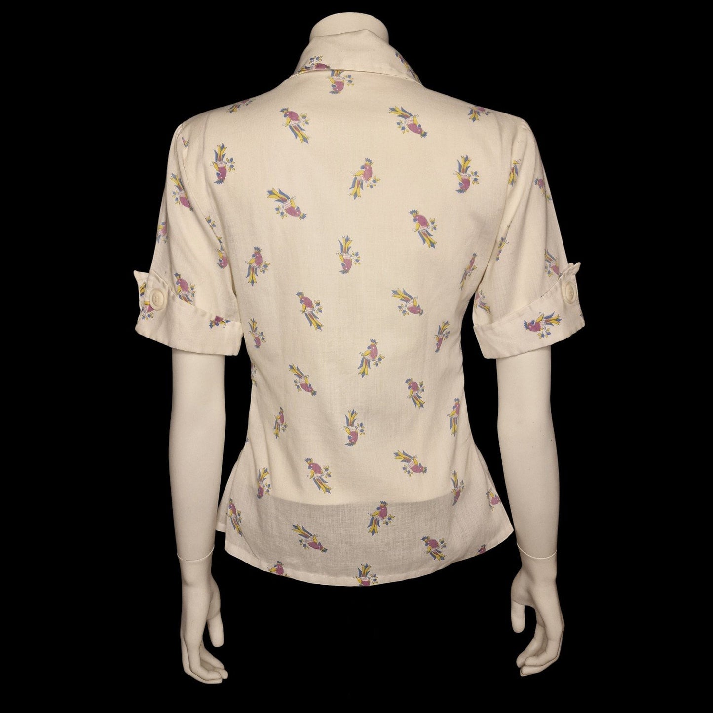 🌸 Charmante 70er Vintage-Bluse mit buntem Floral-Print & Reverskragen 🌸