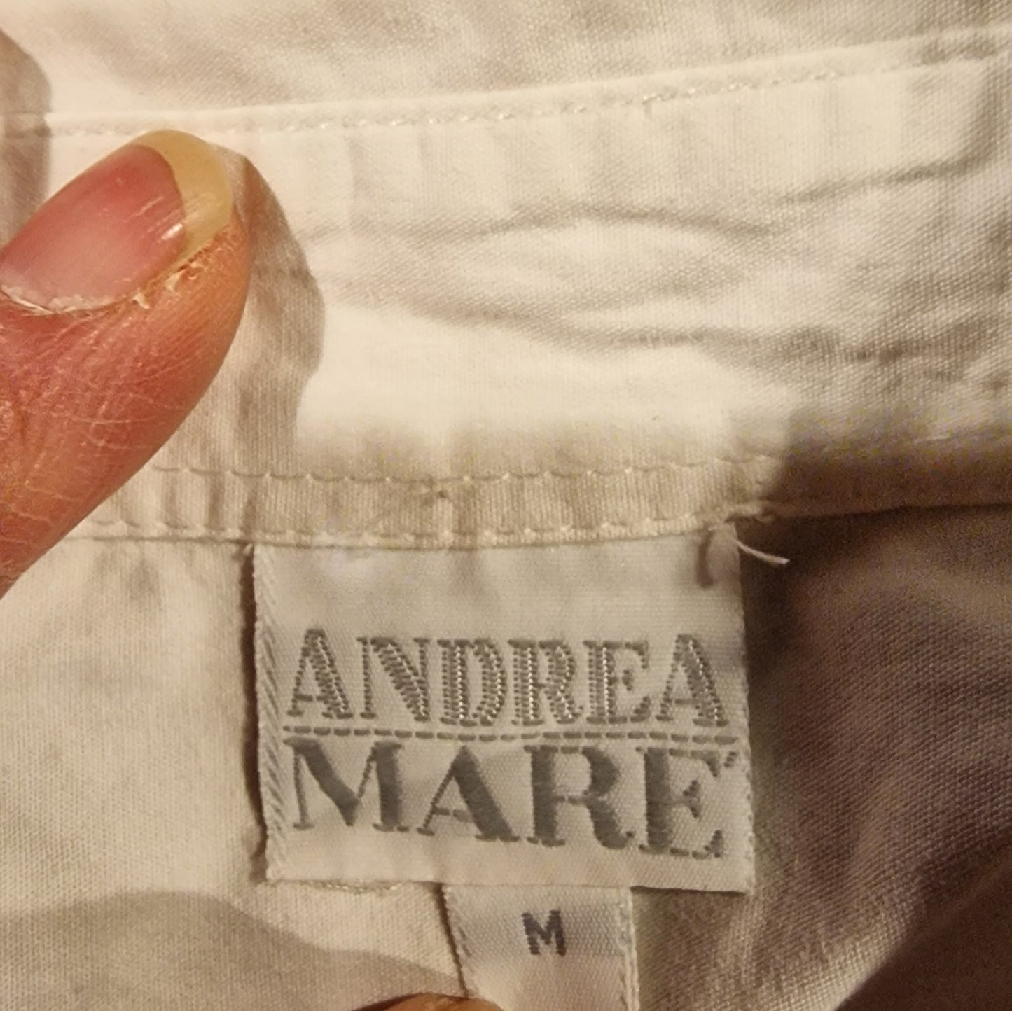 ✨ Vintage-Schatz von Andrea Mare Nostalgische Bluse mit Spitze weiß M ✨