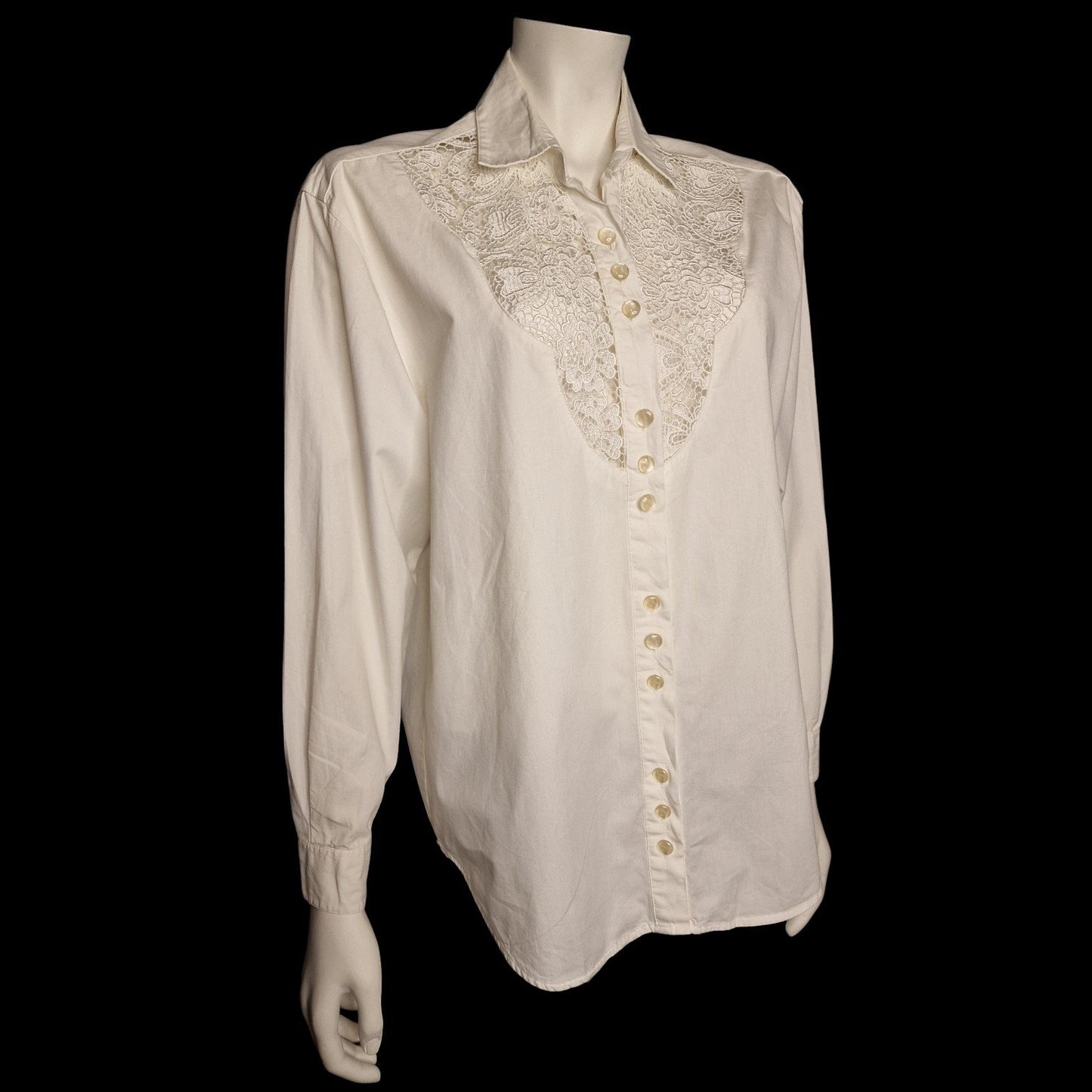 ✨ Vintage-Schatz von Andrea Mare Nostalgische Bluse mit Spitze weiß M ✨