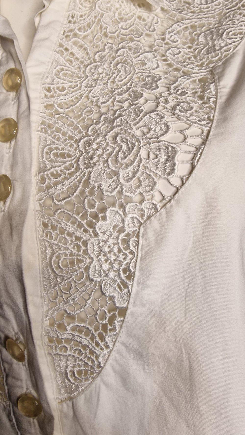 ✨ Vintage-Schatz von Andrea Mare Nostalgische Bluse mit Spitze weiß M ✨