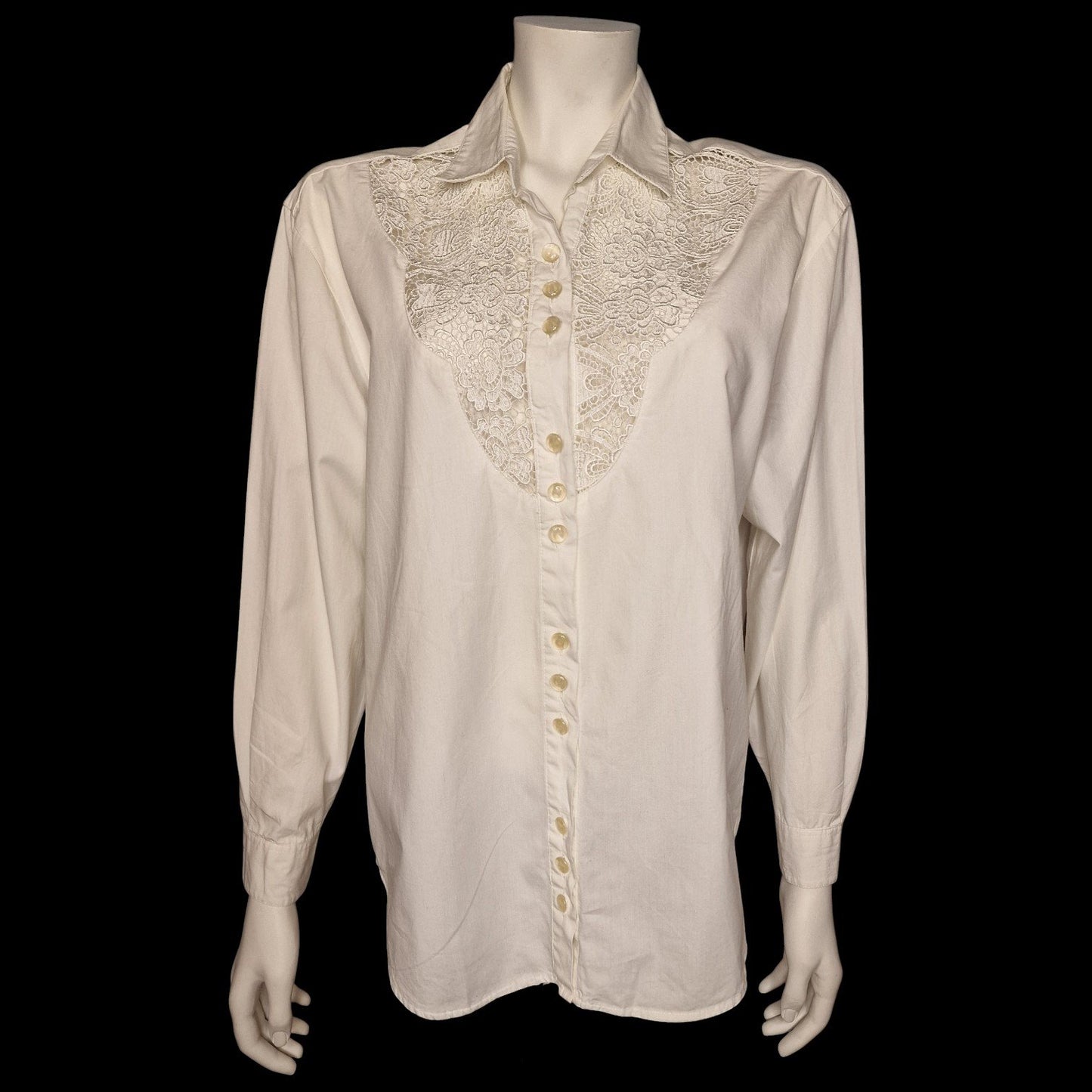 ✨ Vintage-Schatz von Andrea Mare Nostalgische Bluse mit Spitze weiß M ✨