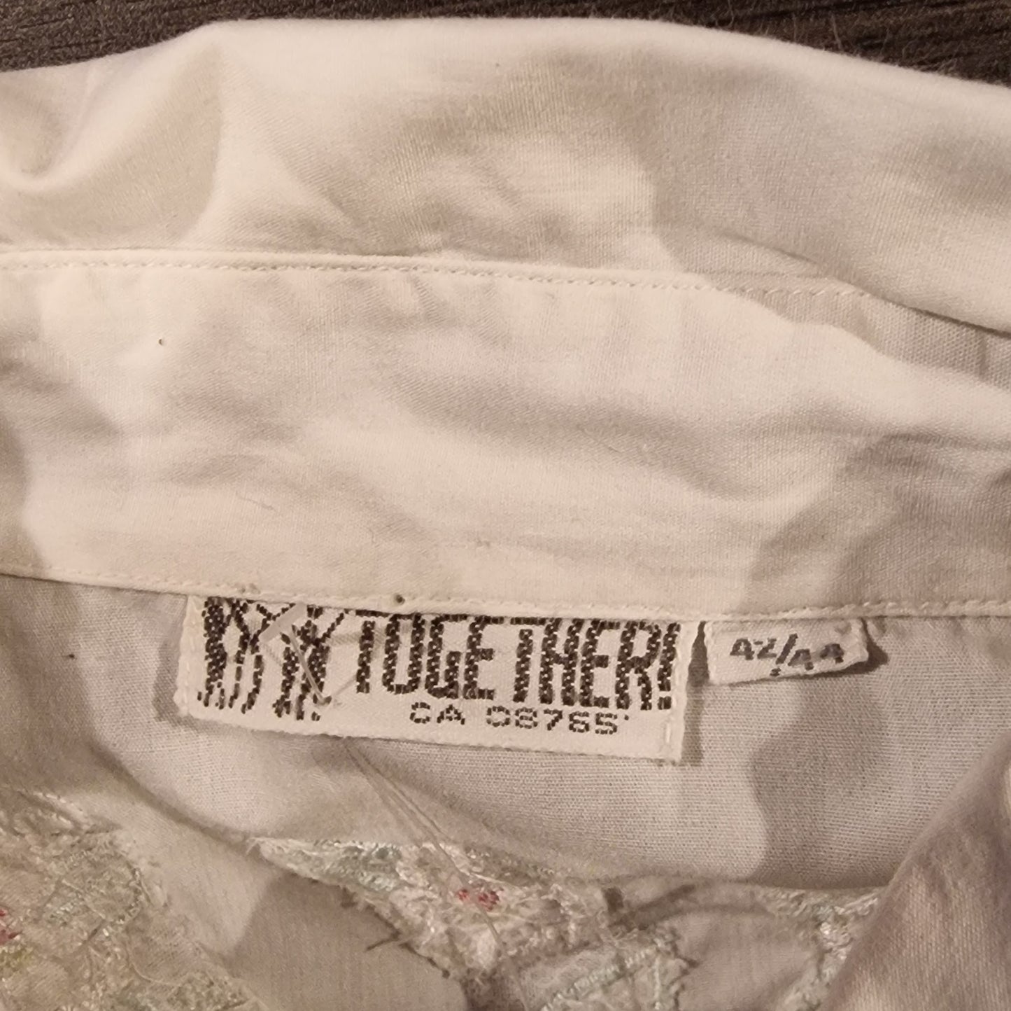 🌸 Nostalgische aufwendig bestickte Bluse von Together 90er Jahre in weiß L 🌸