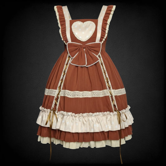 Nostalgisches Sweet Lolita JSK – „Heart & Chocolate Layers“