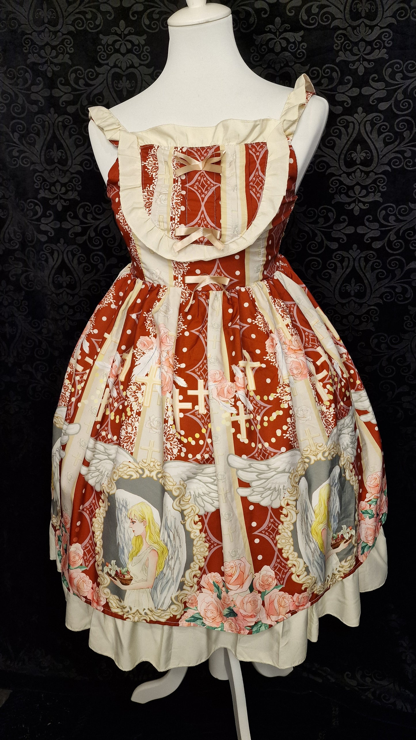 Sweet Lolita JSK – „Himmlischer Engel & Rosen“-Print Gr. S