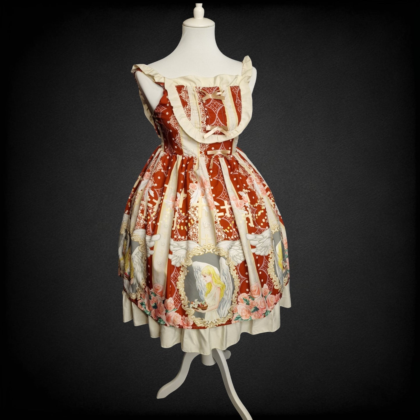 Sweet Lolita JSK – „Himmlischer Engel & Rosen“-Print Gr. S