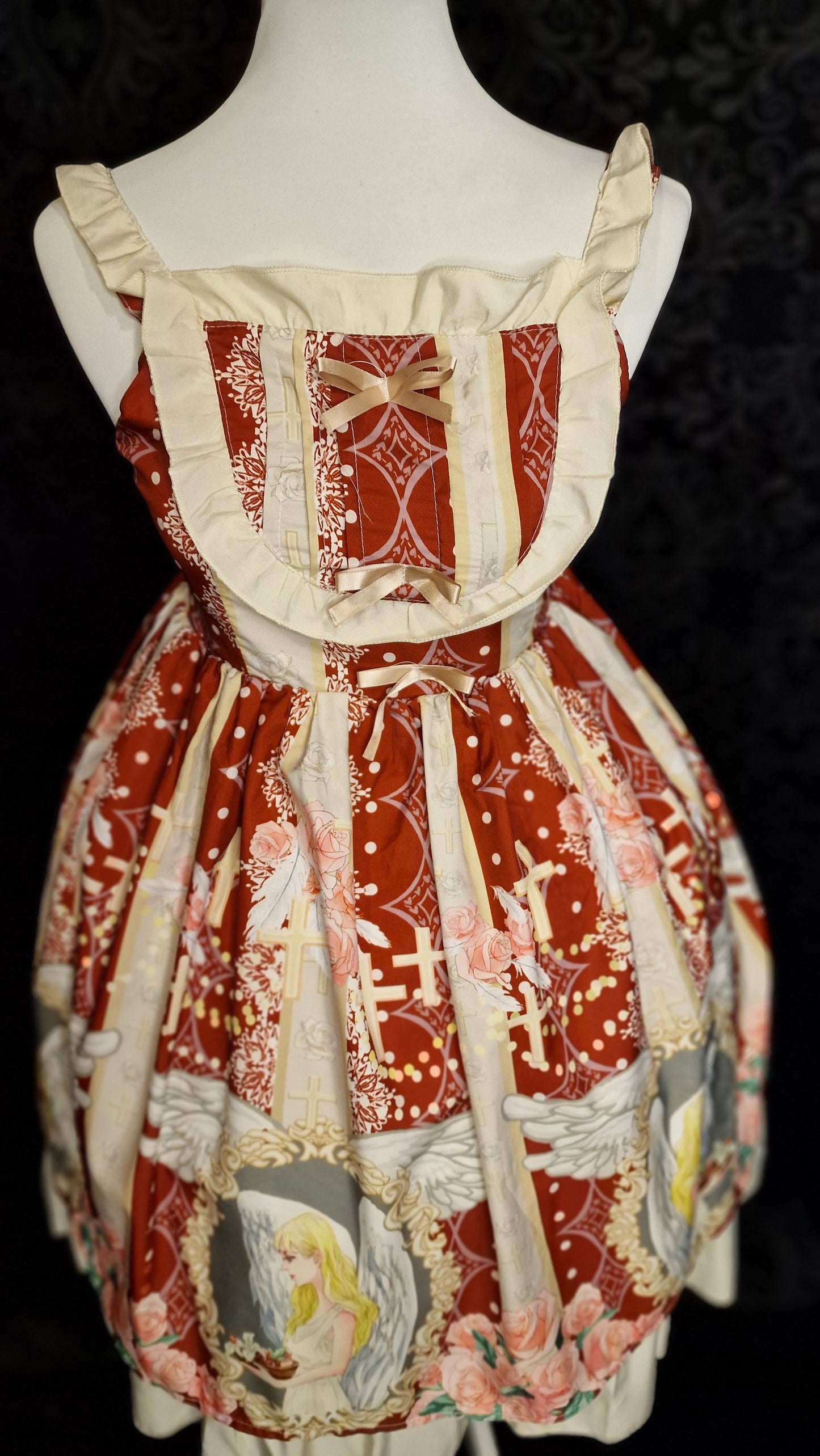 Sweet Lolita JSK – „Himmlischer Engel & Rosen“-Print Gr. S
