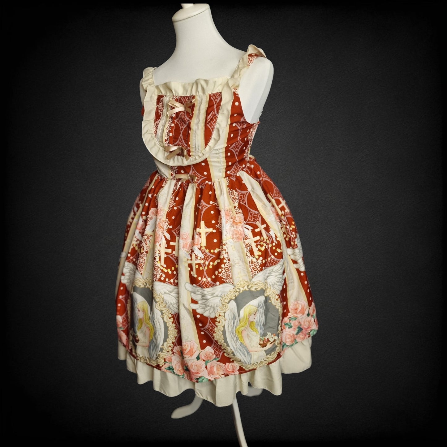 Sweet Lolita JSK – „Himmlischer Engel & Rosen“-Print Gr. S
