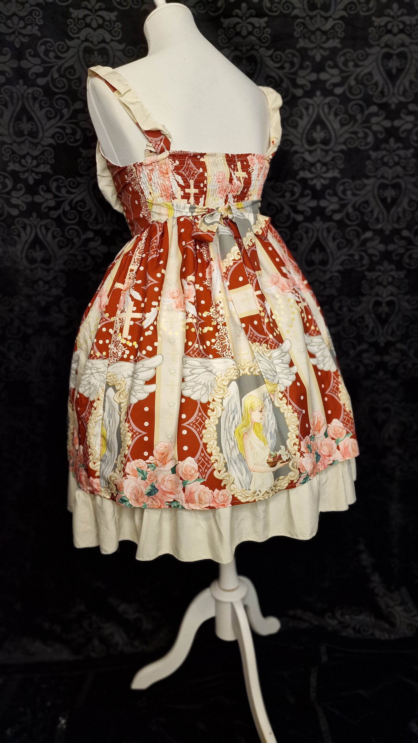 Sweet Lolita JSK – „Himmlischer Engel & Rosen“-Print Gr. S