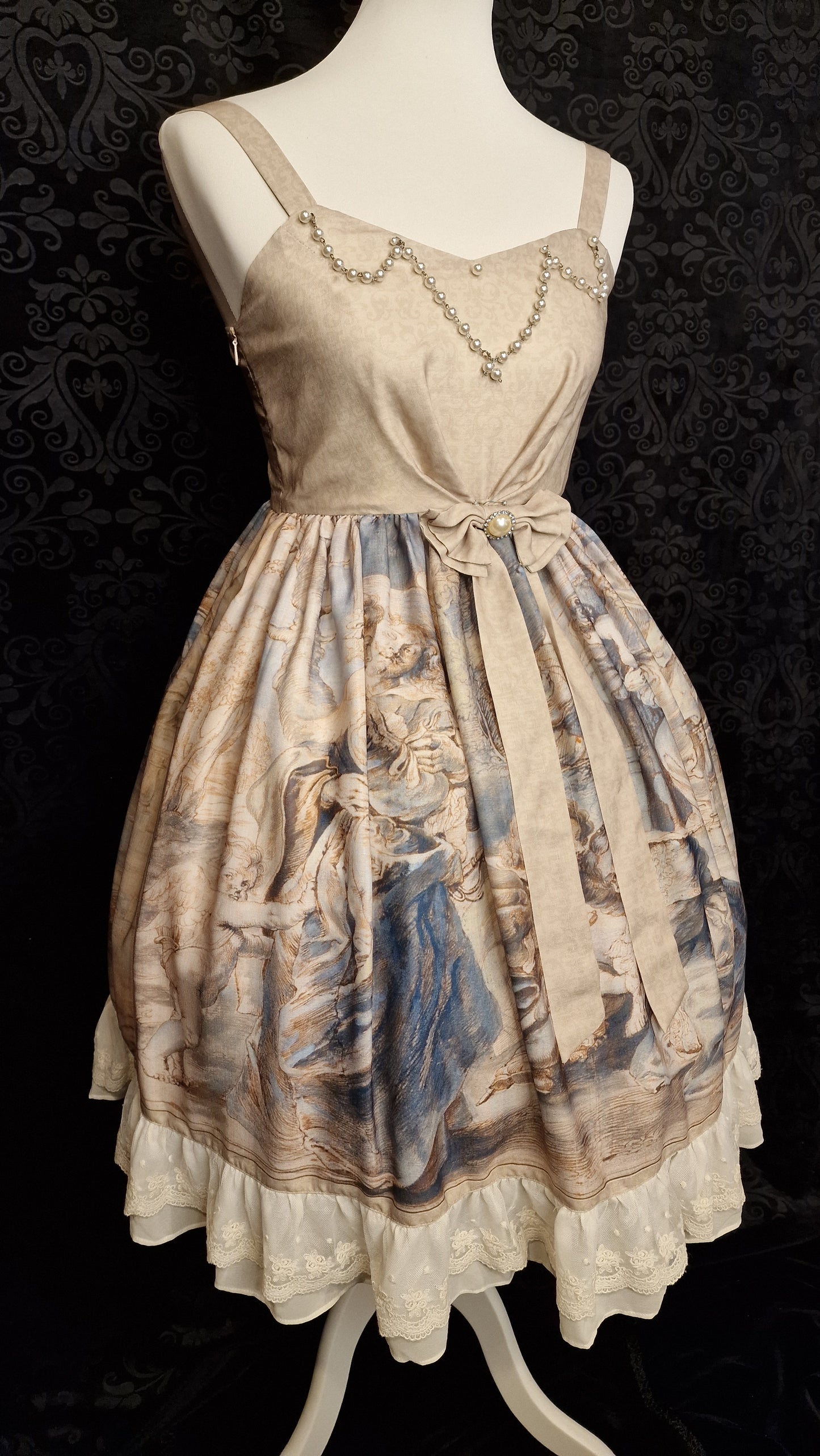 Romantisches Classic Lolita JSK – „Renaissance & Perlen“ Gr. S