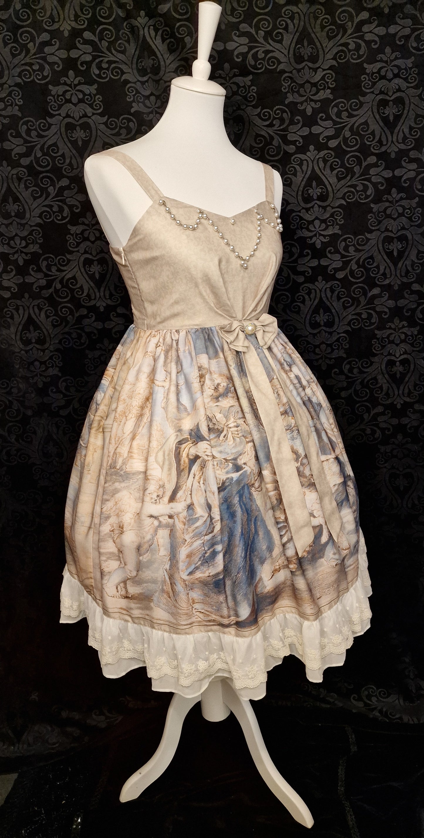 Romantisches Classic Lolita JSK – „Renaissance & Perlen“ Gr. S