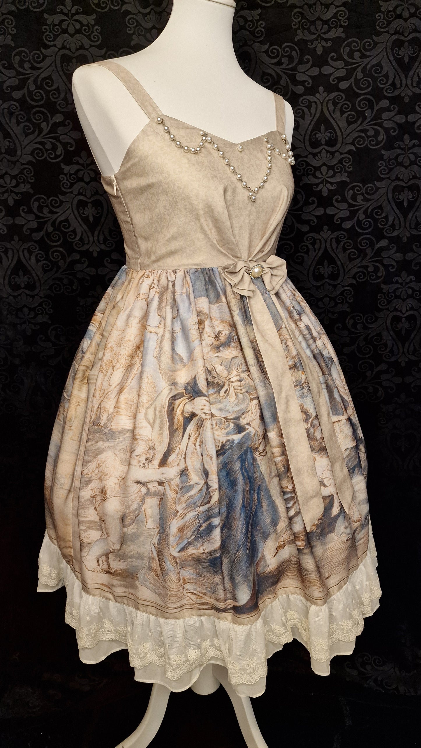 Romantisches Classic Lolita JSK – „Renaissance & Perlen“ Gr. S