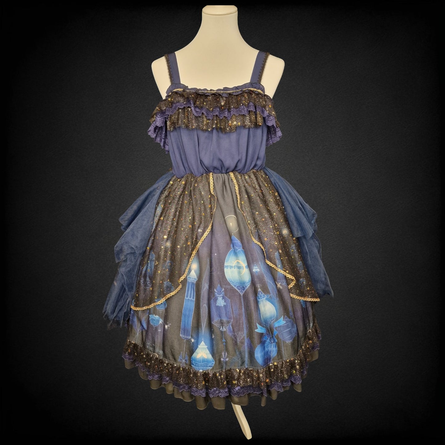 Dark romantic Lolita Kleid - Nine Odes – Star and Moon Floating Lamp JSK