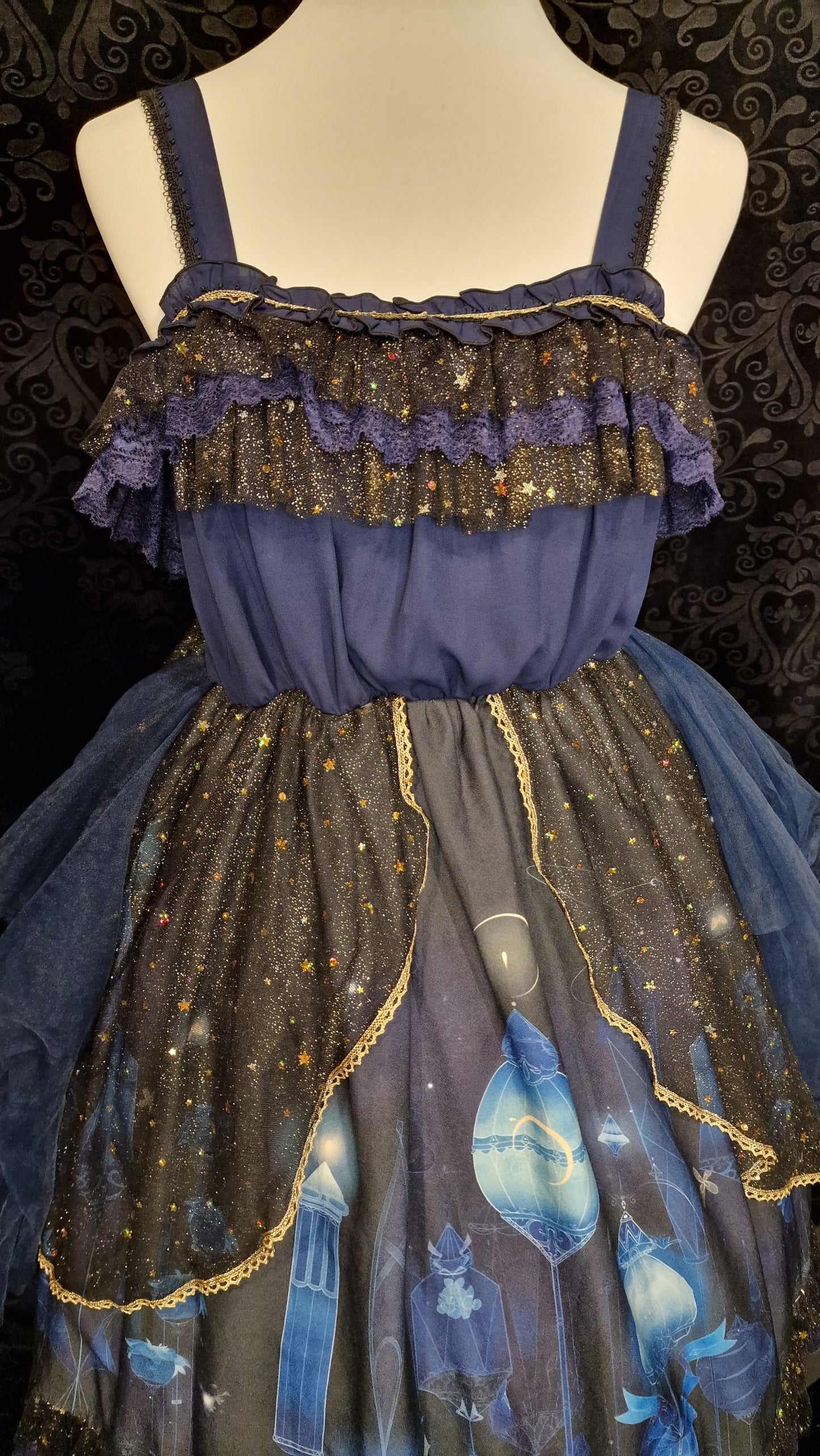 Dark romantic Lolita Kleid - Nine Odes – Star and Moon Floating Lamp JSK