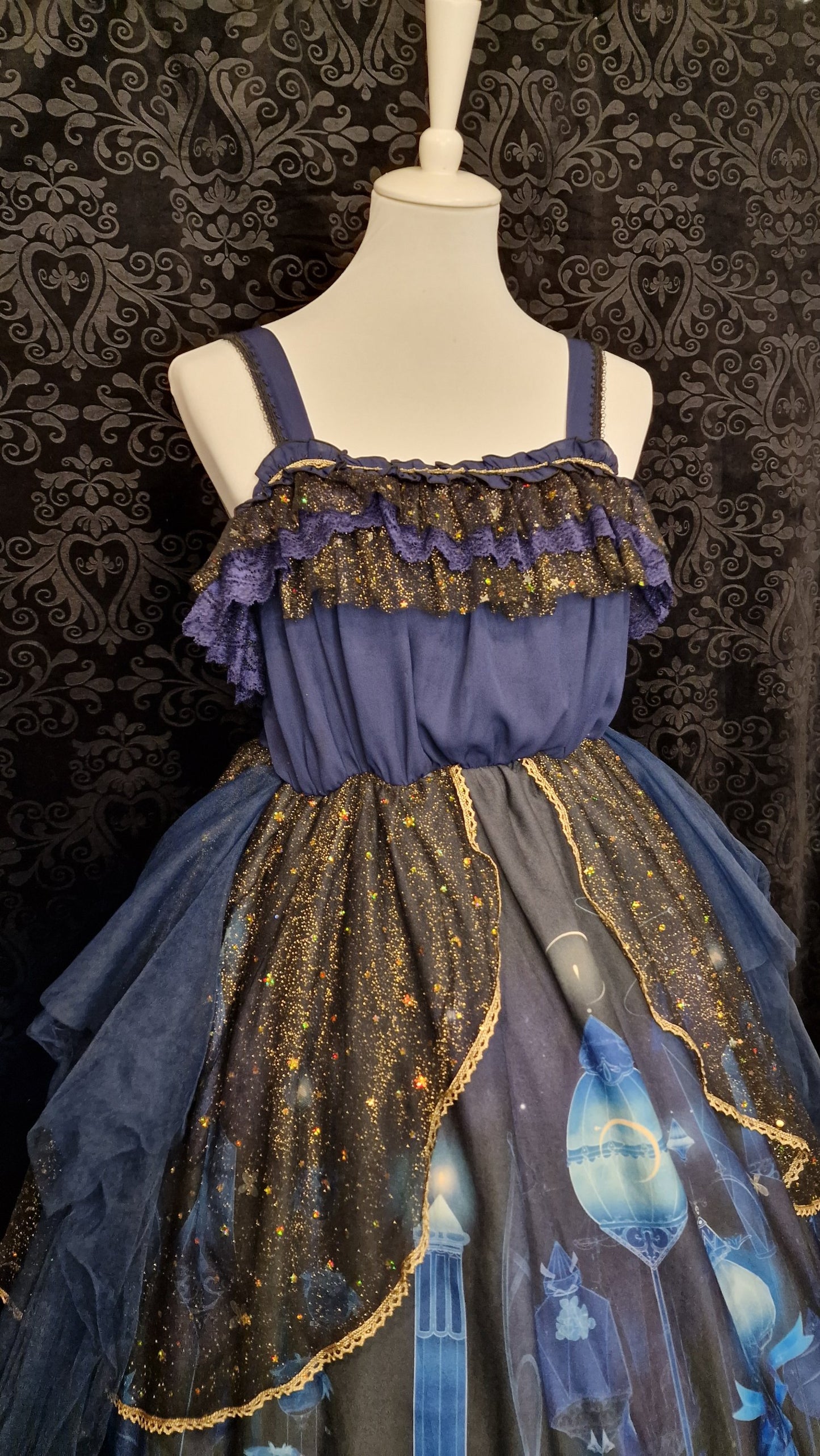 Dark romantic Lolita Kleid - Nine Odes – Star and Moon Floating Lamp JSK