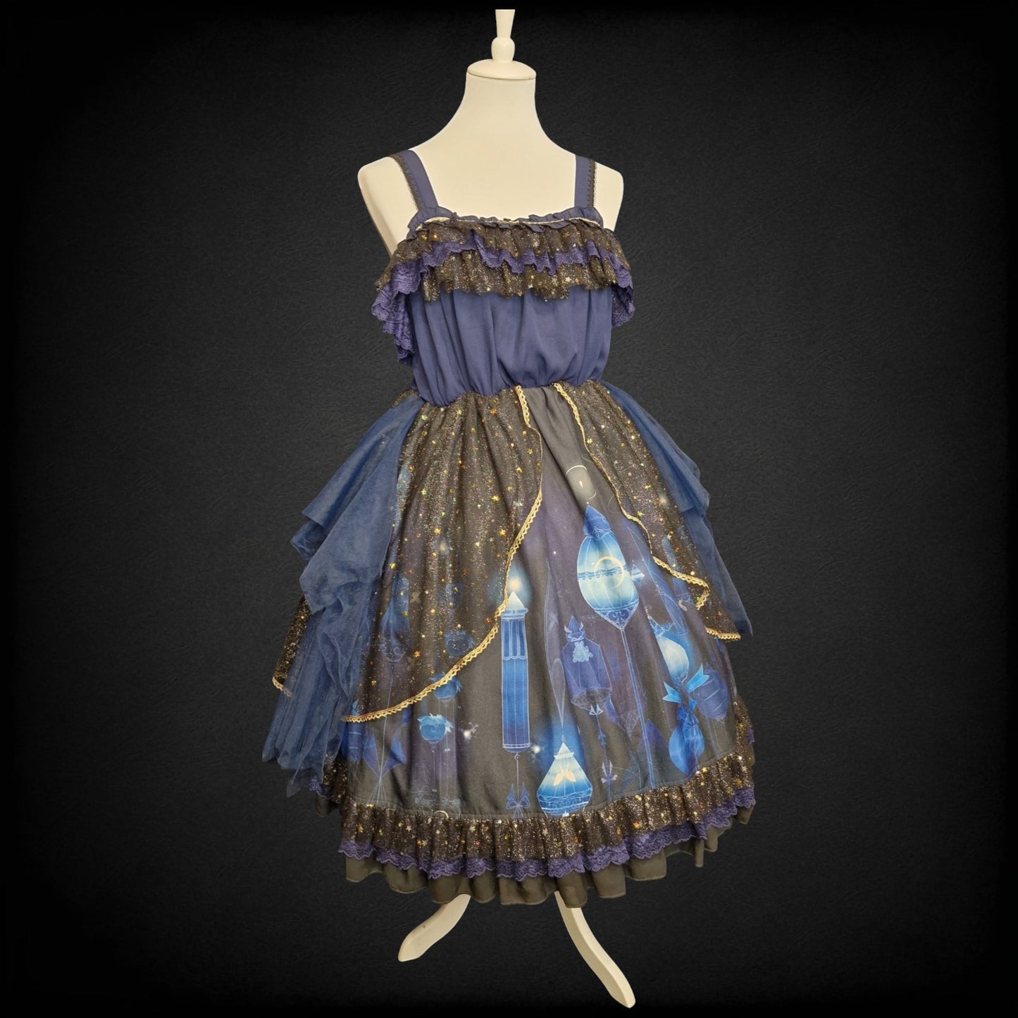 Dark romantic Lolita Kleid - Nine Odes – Star and Moon Floating Lamp JSK