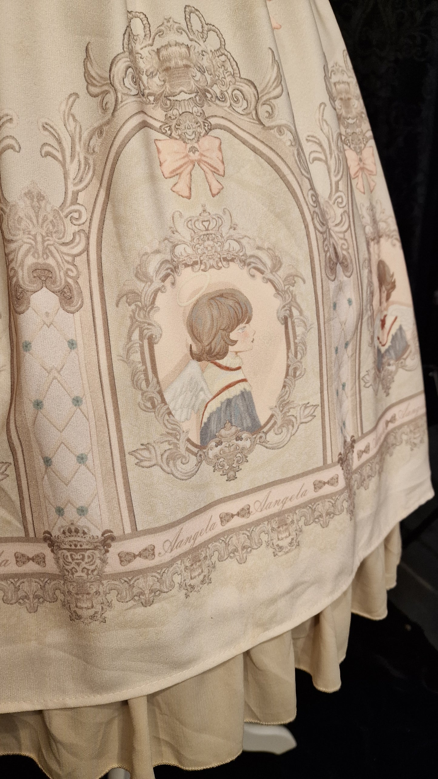 Lolita Kleid OP im viktorianischem Stil Angela Print Creme M/L