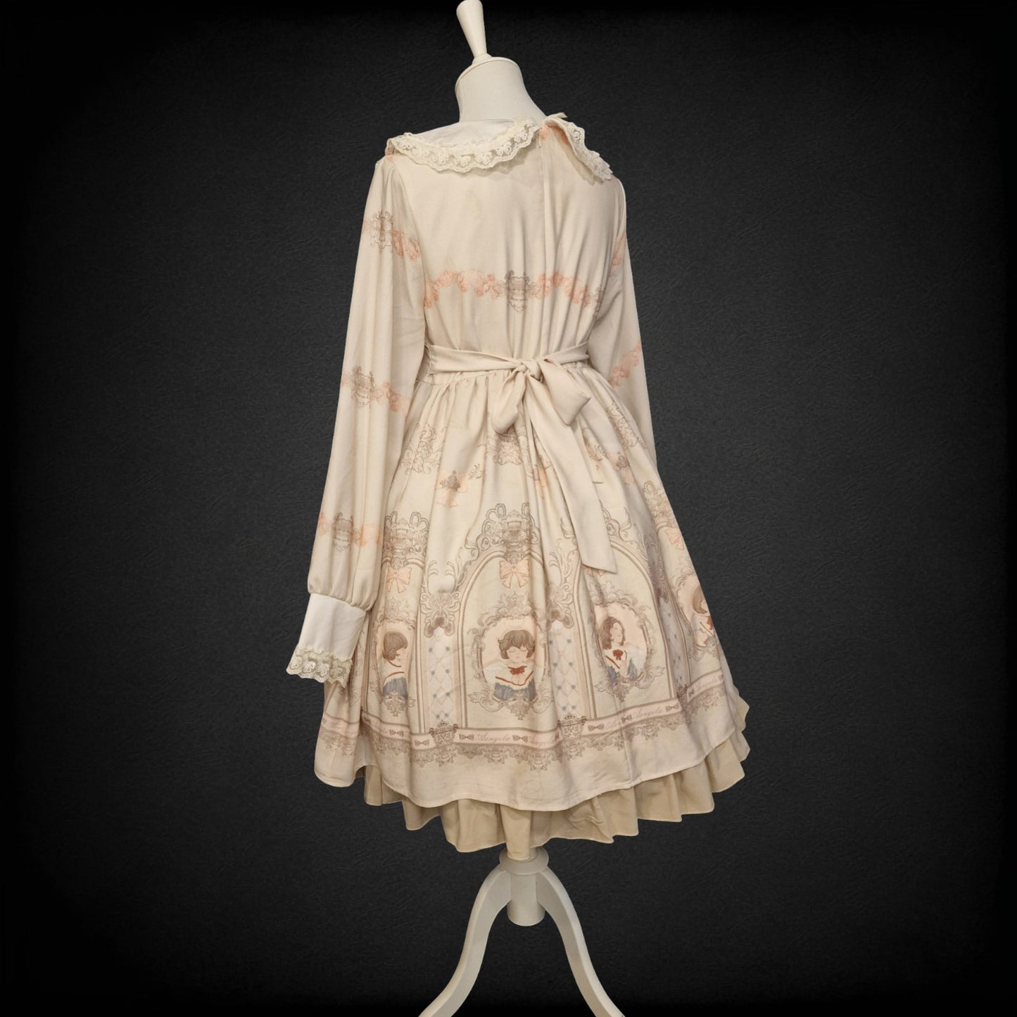Lolita Kleid OP im viktorianischem Stil Angela Print Creme M/L