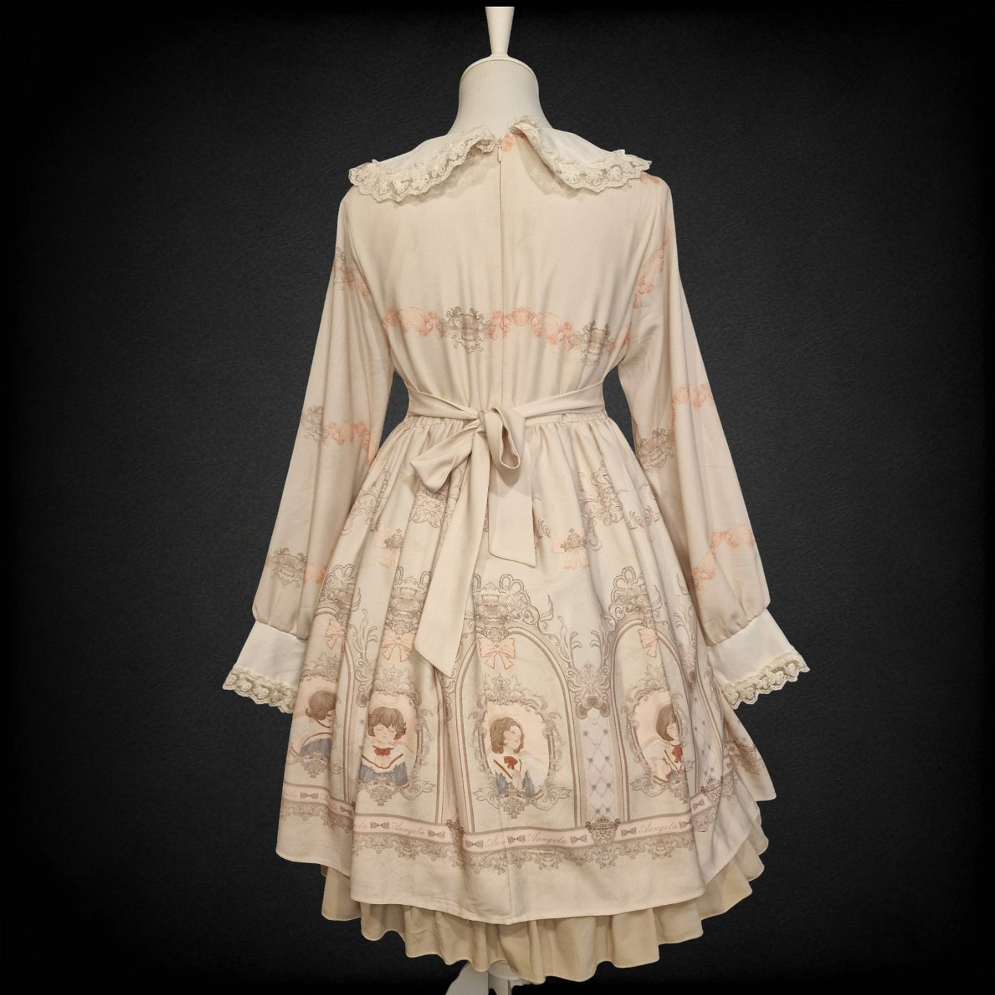Lolita Kleid OP im viktorianischem Stil Angela Print Creme M/L