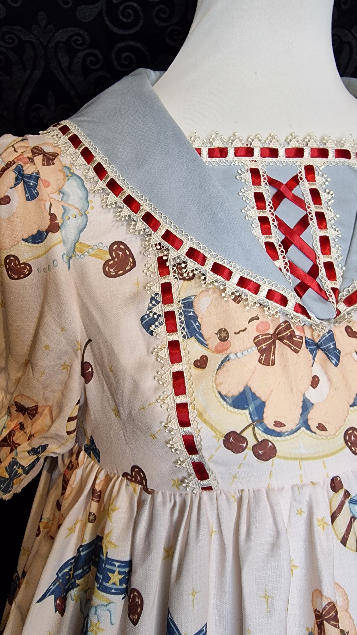 Kawaii Sweet Lolita Kleid von Candy Dream – „Nautical Bear & Cherry“ OP