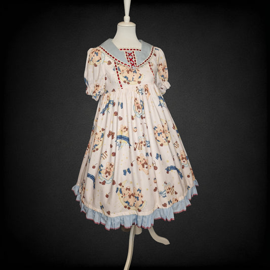 Kawaii Sweet Lolita Kleid von Candy Dream – „Nautical Bear & Cherry“ OP