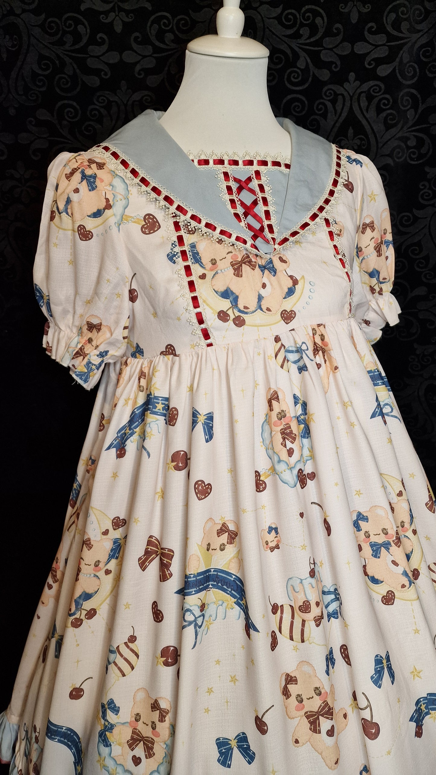 Kawaii Sweet Lolita Kleid von Candy Dream – „Nautical Bear & Cherry“ OP