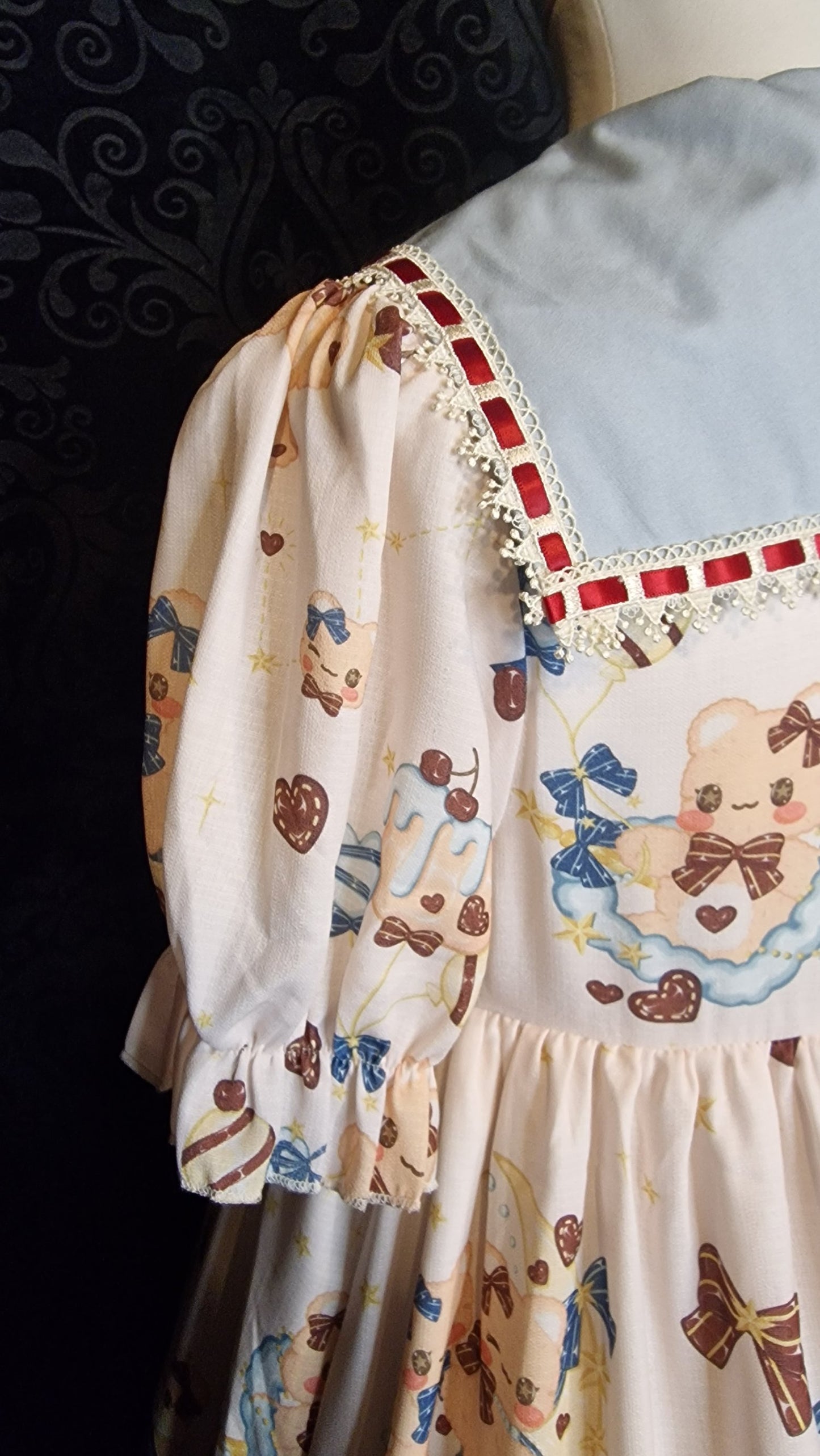Kawaii Sweet Lolita Kleid von Candy Dream – „Nautical Bear & Cherry“ OP