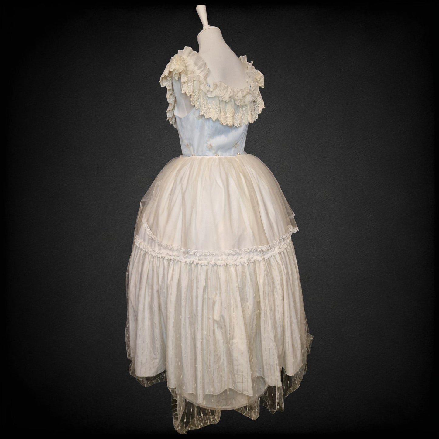 Classic Lolita Kleid JPK mit abnehmbarer Schleppe barock Schwan-Print M