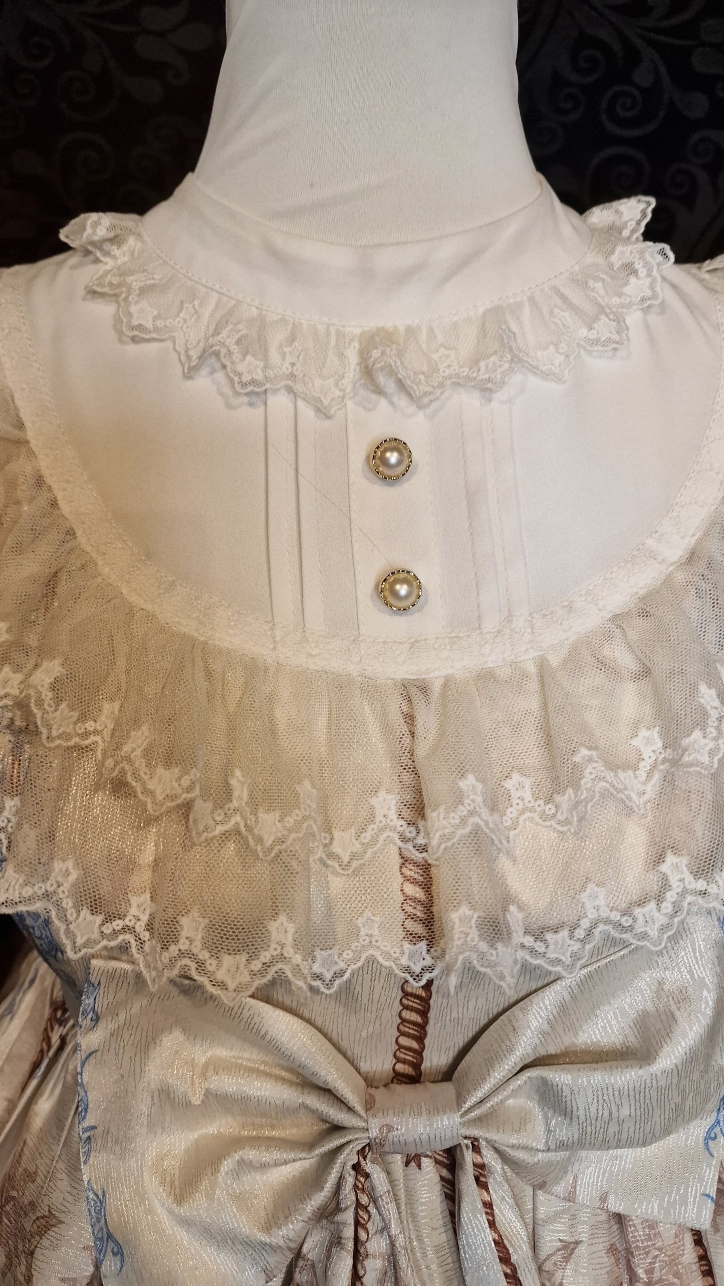 Classic Lolita Kleid OP  Karusell-Print mit Spitzenkragen und Satinschleife