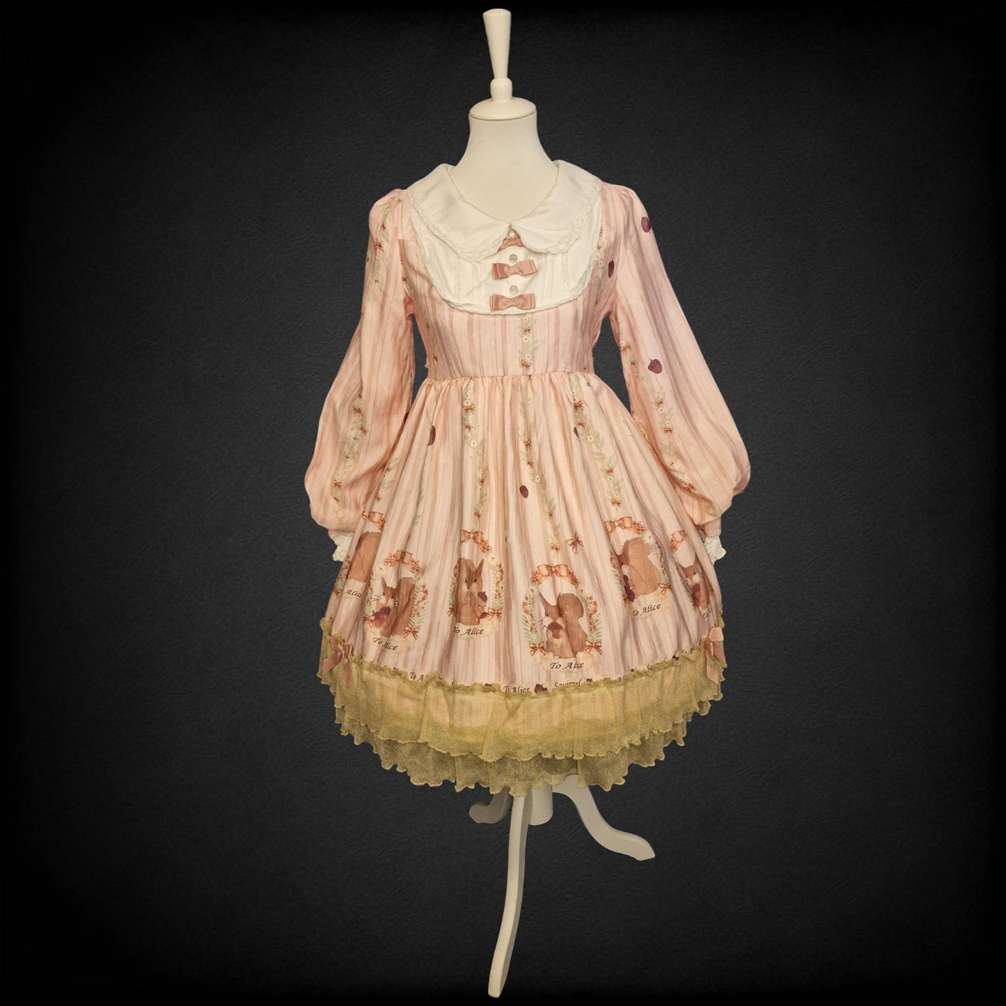 Romantische Lolita Kleid im Barock-Stil "To Alice" „Squirrel“ Eichhörnchenmotiv