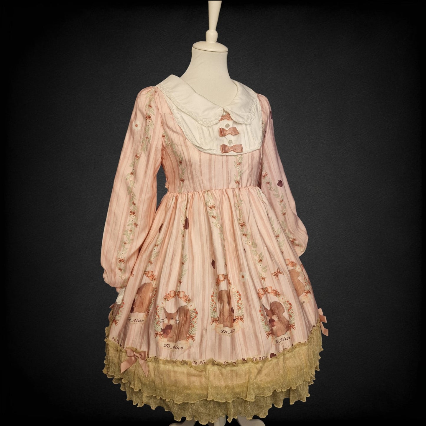 Romantische Lolita Kleid im Barock-Stil "To Alice" „Squirrel“ Eichhörnchenmotiv