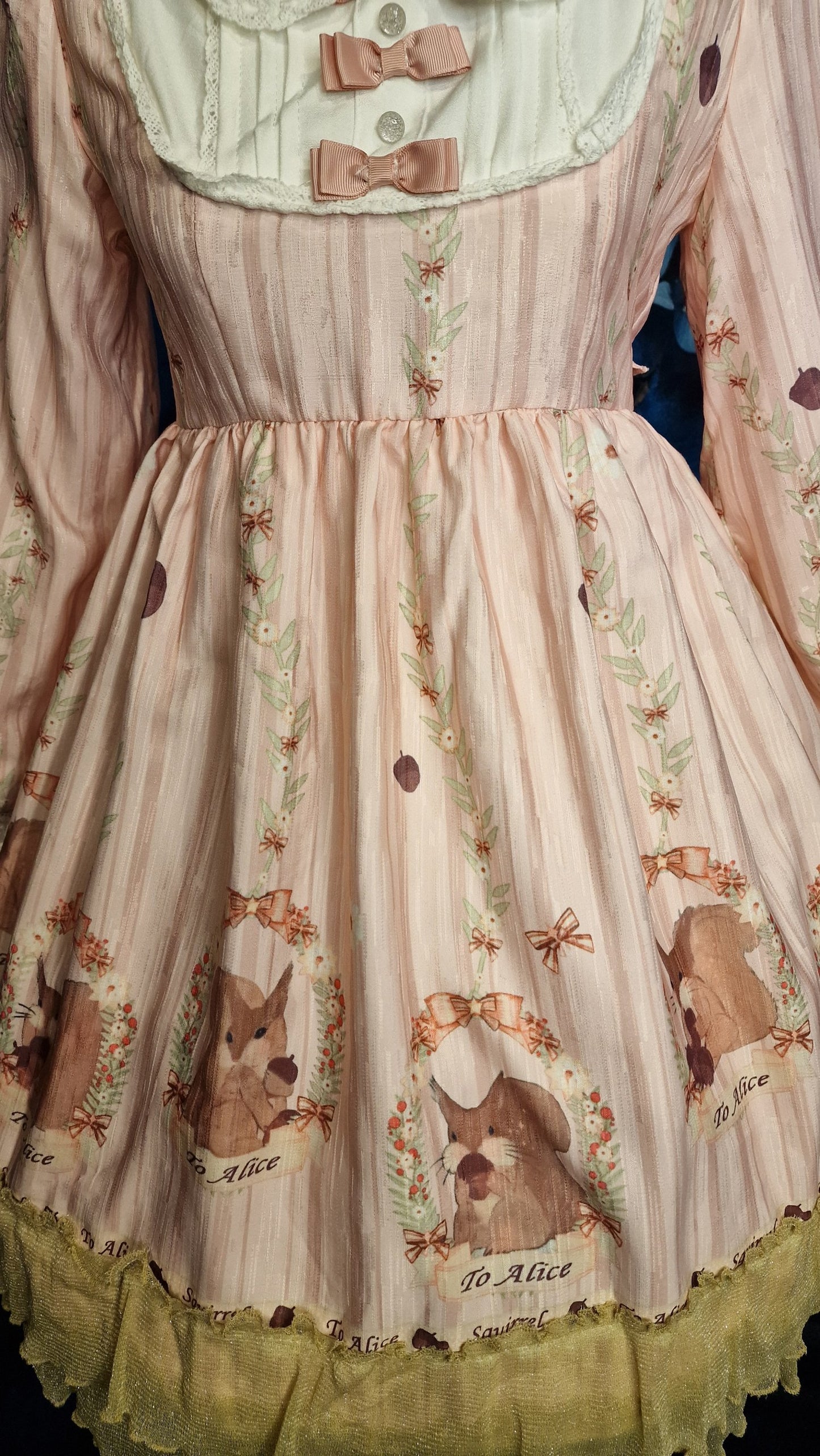 Romantische Lolita Kleid im Barock-Stil "To Alice" „Squirrel“ Eichhörnchenmotiv