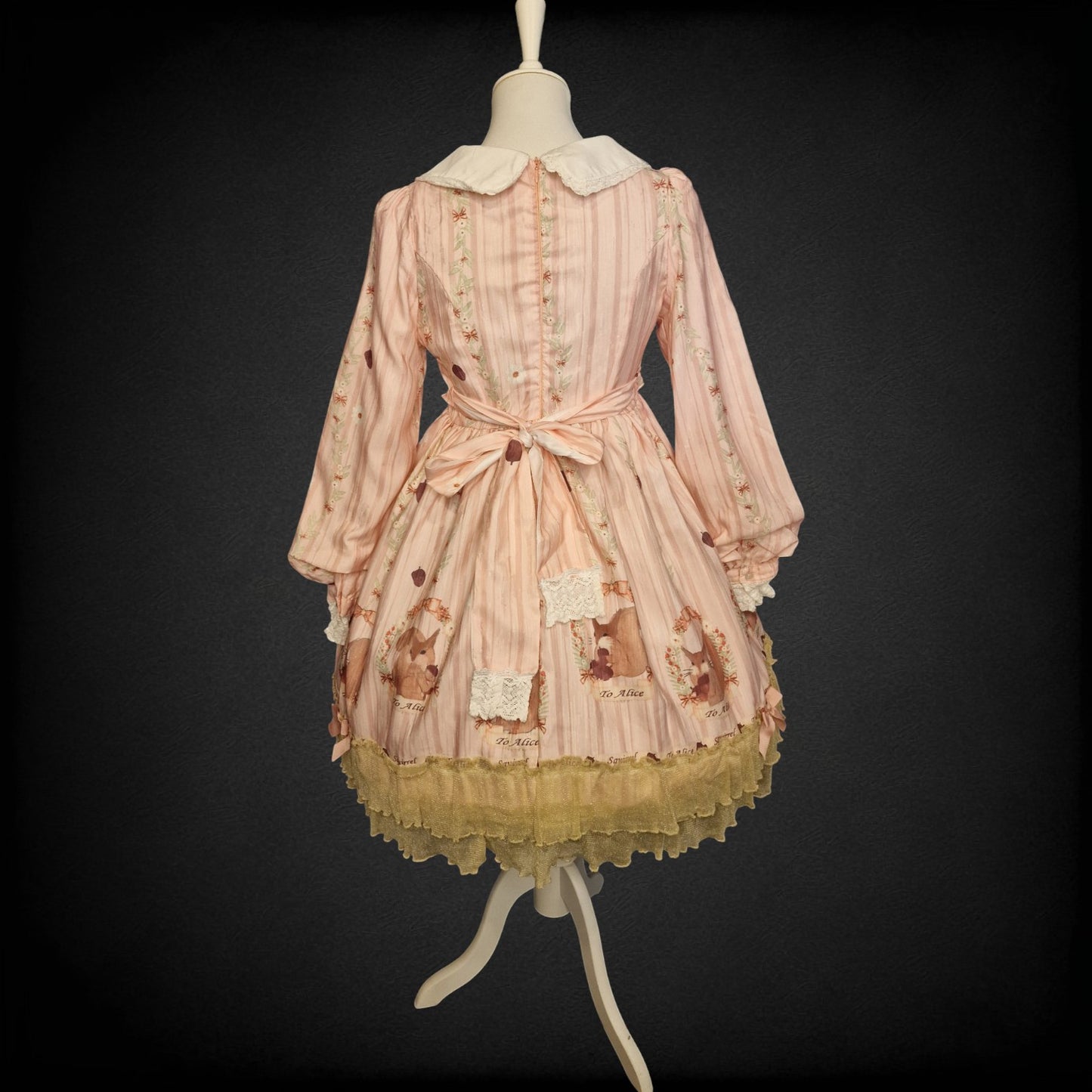 Romantische Lolita Kleid im Barock-Stil "To Alice" „Squirrel“ Eichhörnchenmotiv