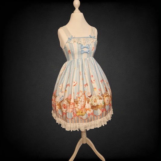 „Clock Bunny“  Party Sweet Lolita Kleid JSK – Baby Blue - Hasen Tee Party in blau