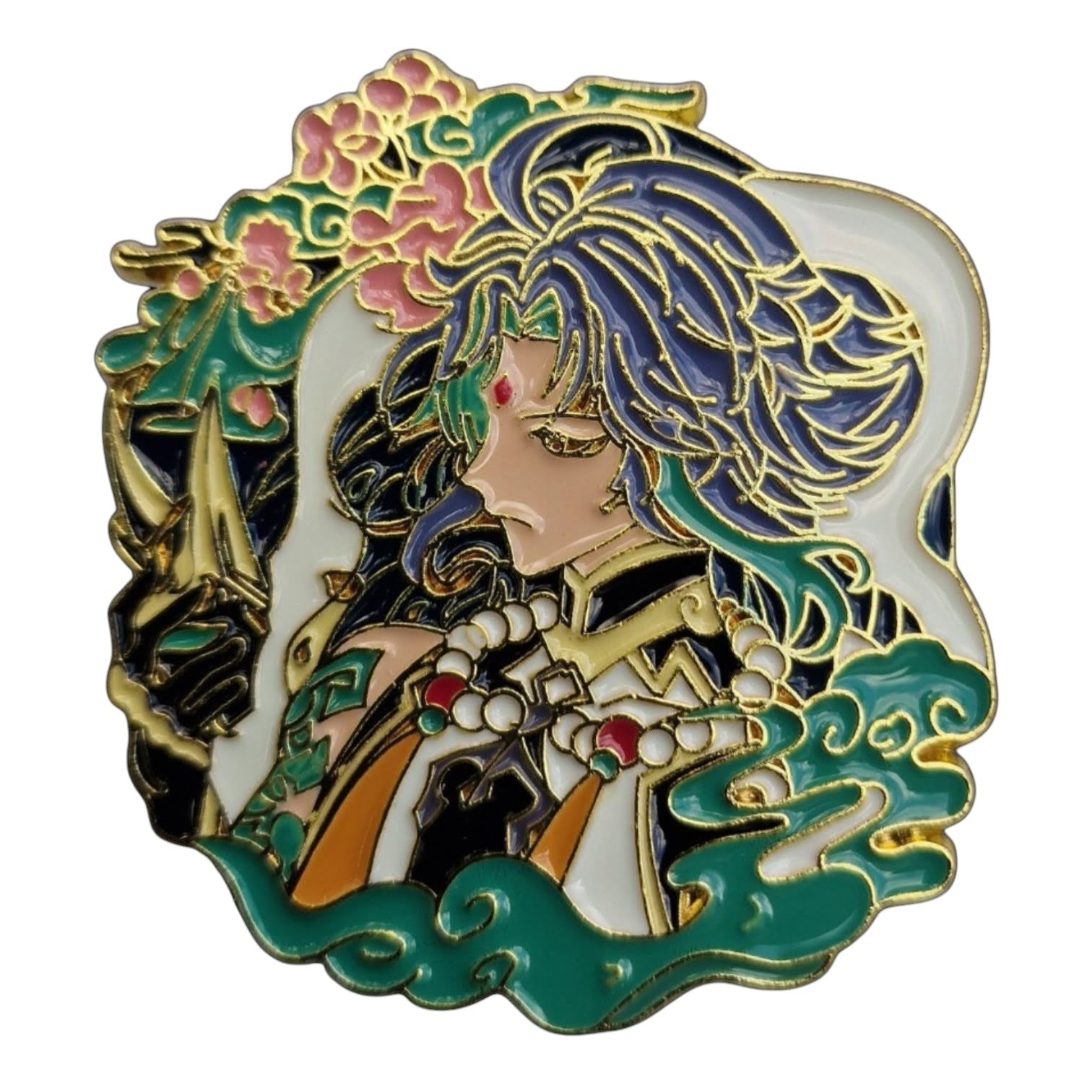 Baizhu Genshin Impact Pin – Vorderseite weißer Hintergrund