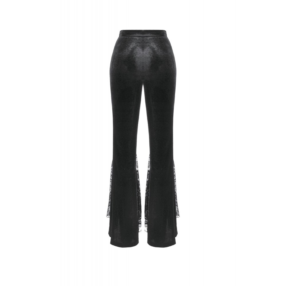 Gothic Samthose in schwarz Rüschen Dark in Love