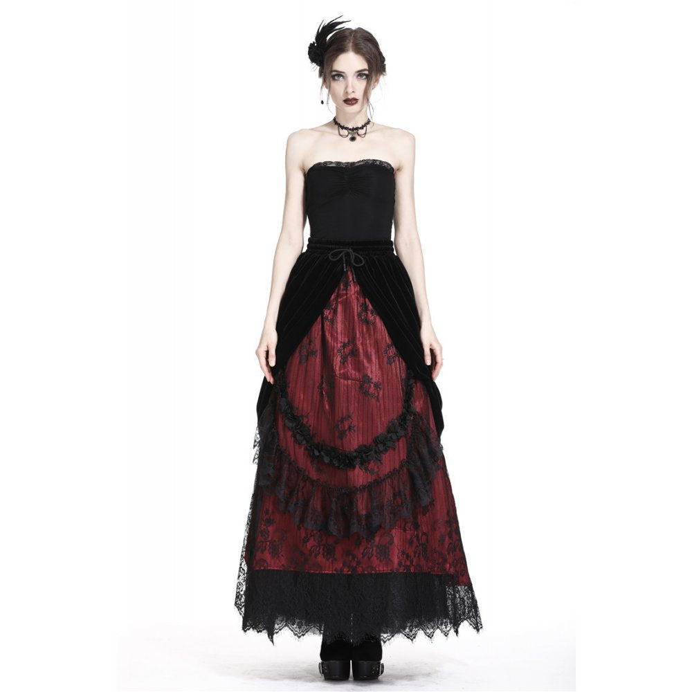 Gothic langer Rock schwarz-rot barock Dark in Love