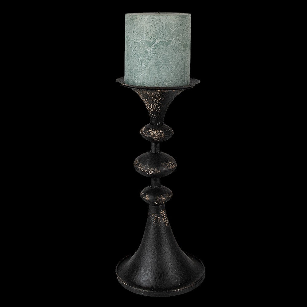 Vintage-Kerzenständer schwarz-gold 34 cm rustikal Mittelalter