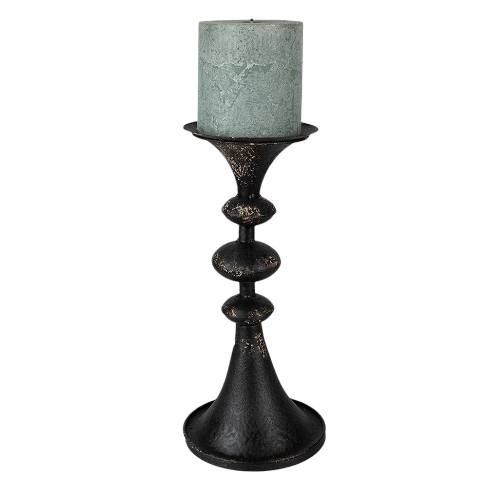Vintage-Kerzenständer schwarz-gold 34 cm rustikal Mittelalter
