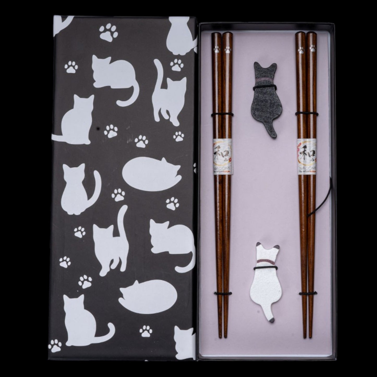 Niedliches Katzen-Essstäbchen-Set "Nekozukushi" Geschenkidee Japan