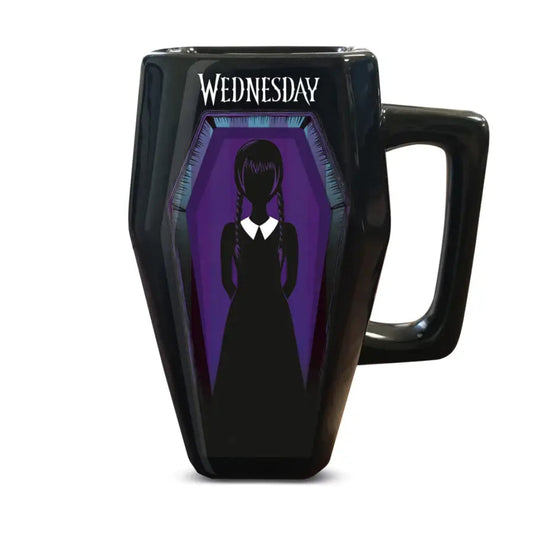 Wednesday Sargtasse Becher in schwarz violett 500 ml