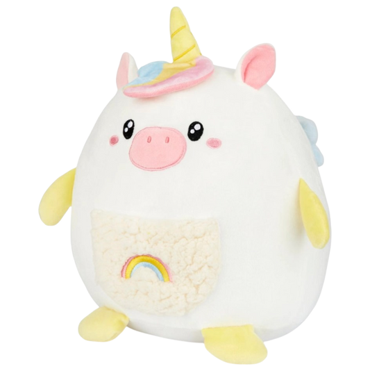 Weißes Einhorn-Kuscheltier Seitenansicht