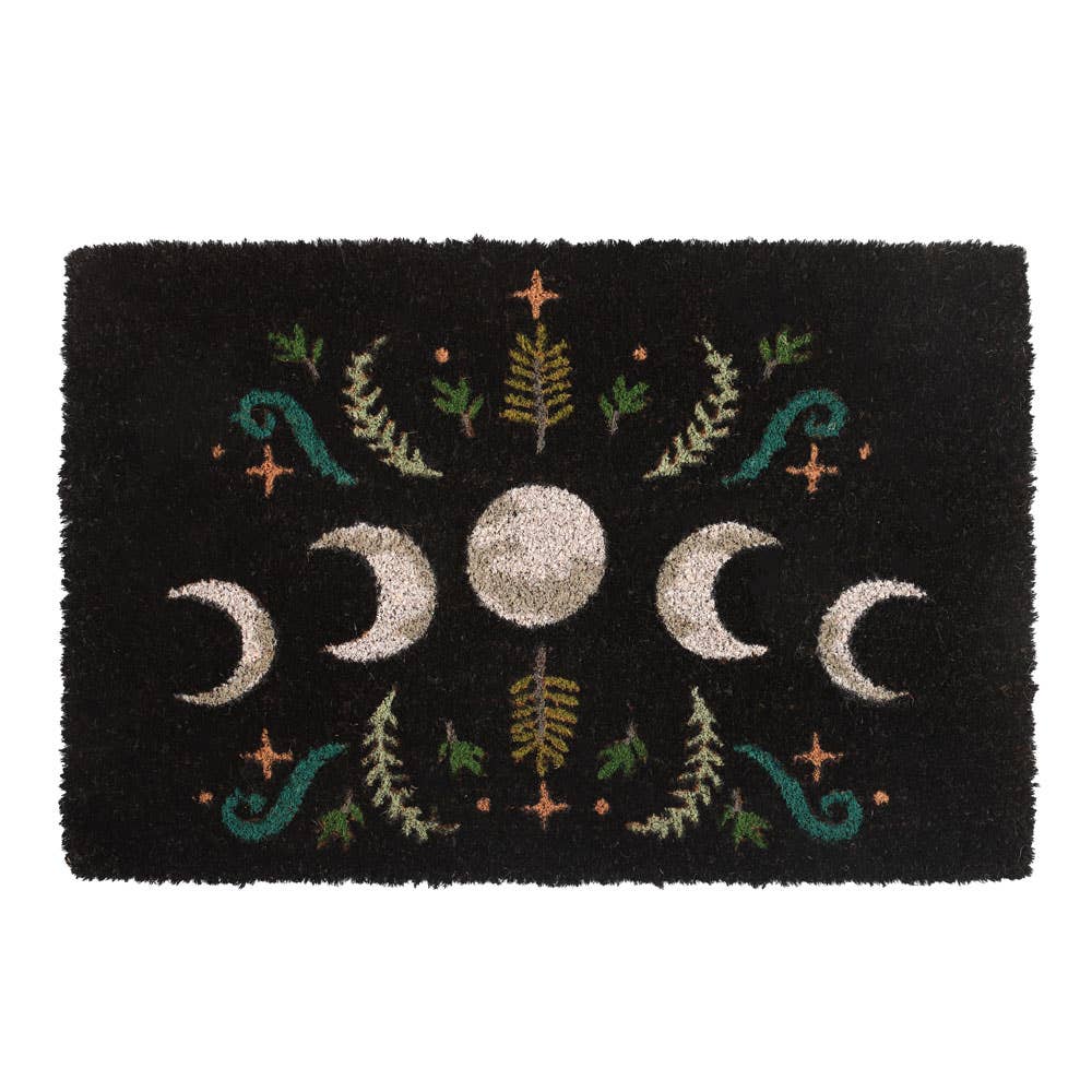 Black Dark Forest Moon Phase Fußmatte