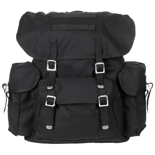 Military Rucksack in schwarz mit Schnallen