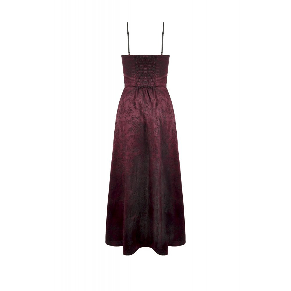 Dark romance Kleid mit Spitze in bordeaux asymmetrisch
