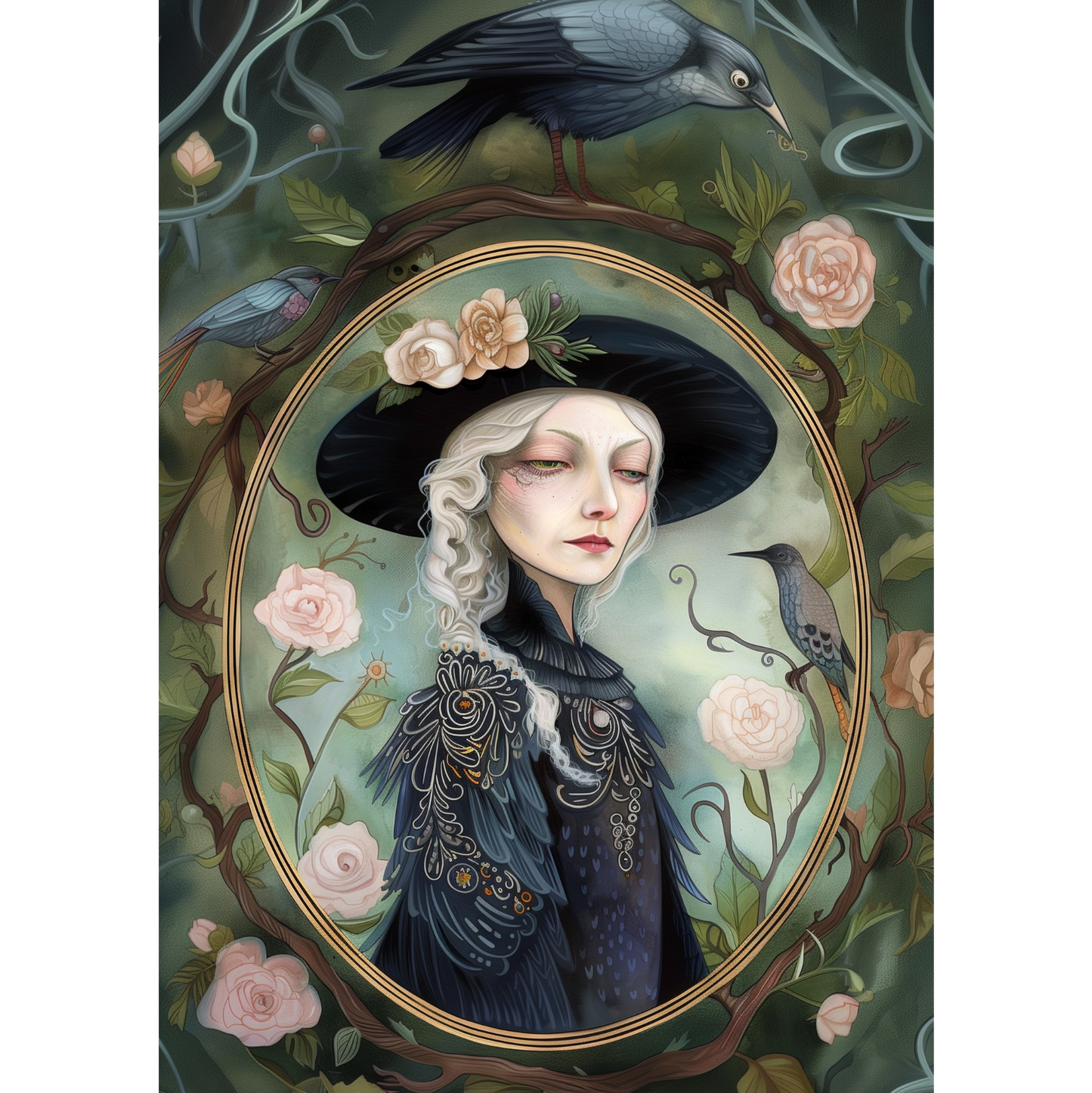 Dark Lady Fantasy Grußkarte