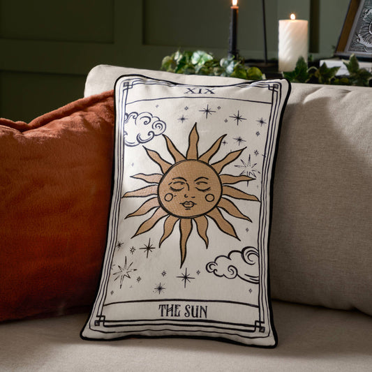 Witchy Dekokissen Samt Tarotkarte _"Die Sonne" 30 x 50 cm Gothic Deko