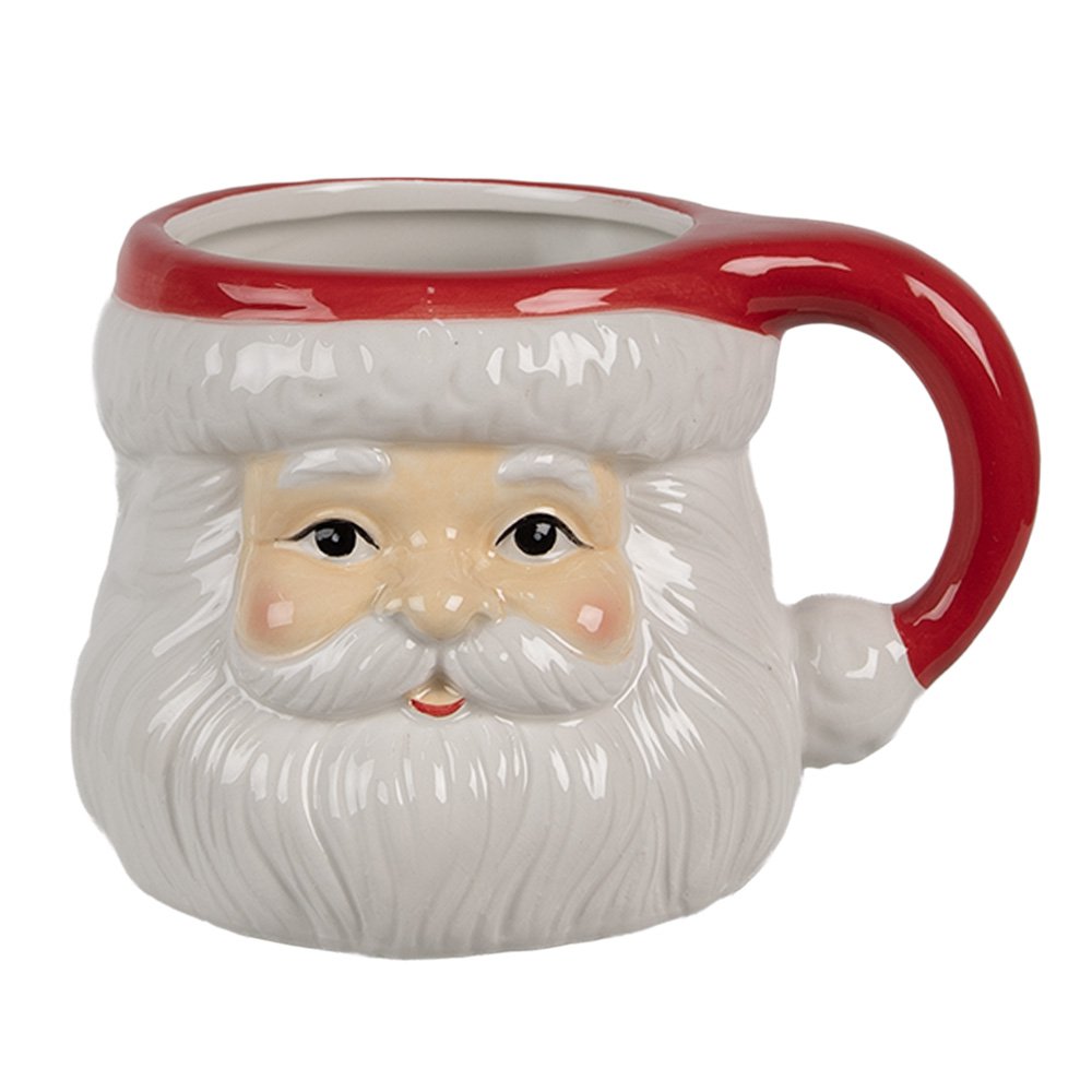 Festliche Weihnachtsmann Tasse 3D vintage Clayre & Eef 400 ml