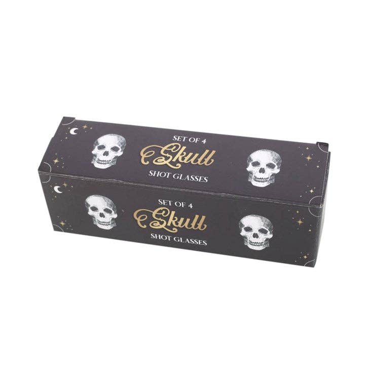 Schnapsgläser-Set mit Totenkopf, 4er-Set