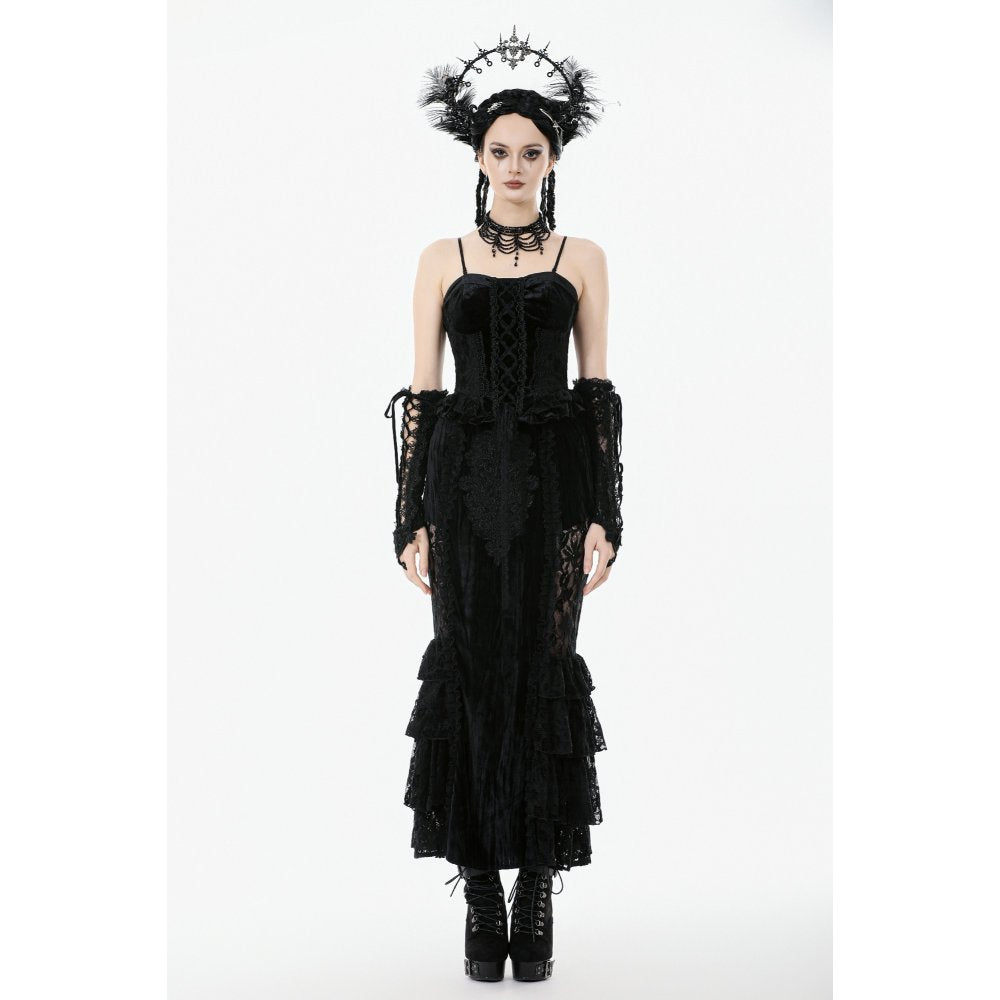 Romantisches Samt Top mit Spitze Dark in Love