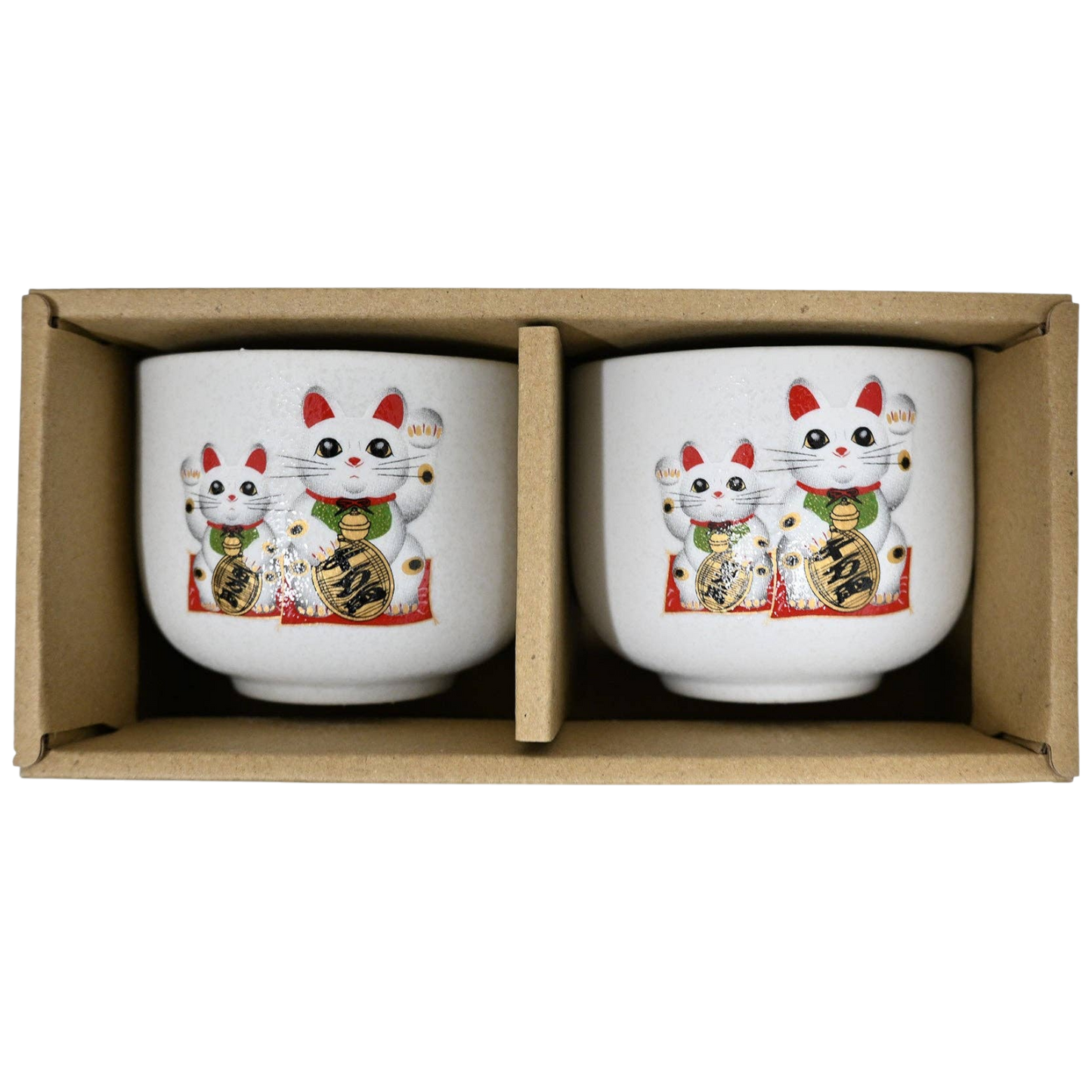 Japanisches Glückskatzen-Teebecher-Set Geschenkset "Maneki Neko"